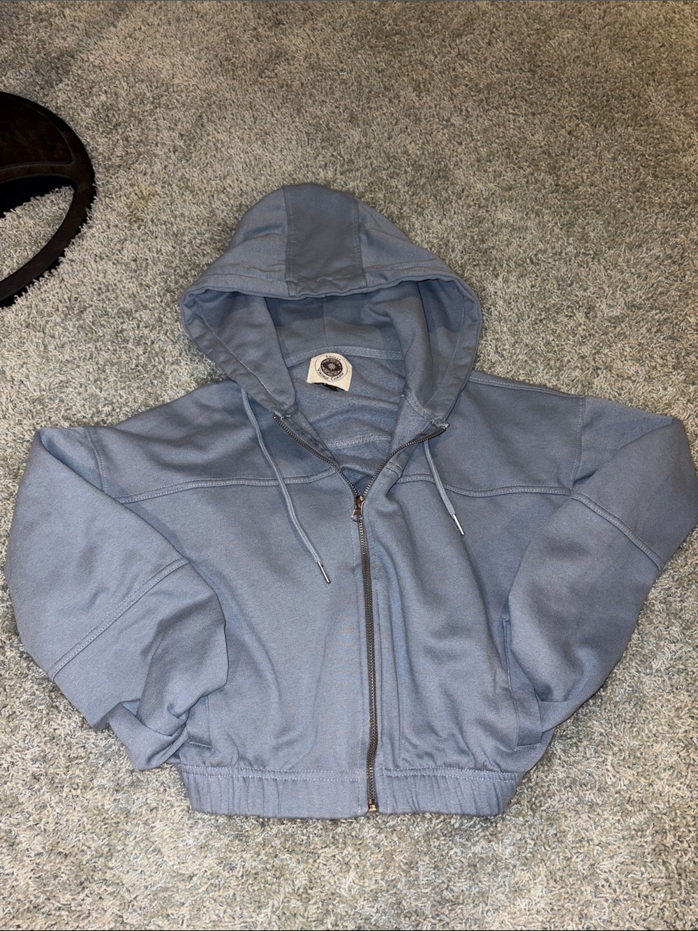 Women’s Light Blue Hooded Zip-Up Jacket